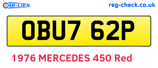 OBU762P are the vehicle registration plates.