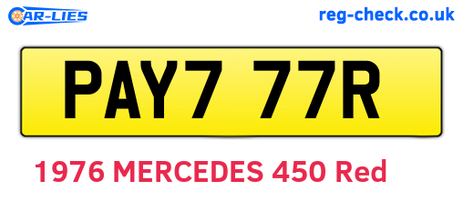 PAY777R are the vehicle registration plates.