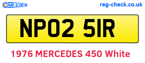 NPO251R are the vehicle registration plates.