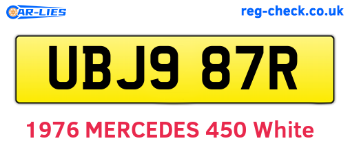 UBJ987R are the vehicle registration plates.