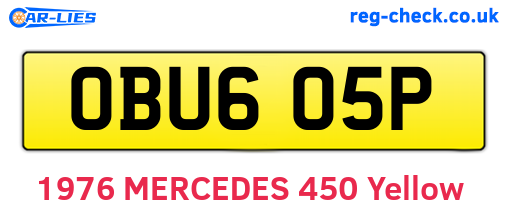 OBU605P are the vehicle registration plates.