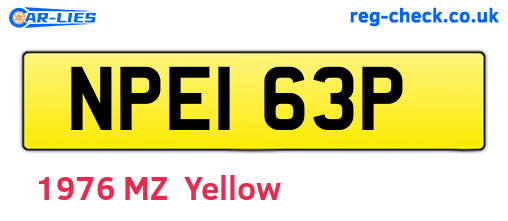 NPE163P are the vehicle registration plates.