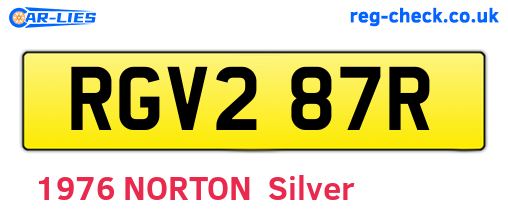 RGV287R are the vehicle registration plates.