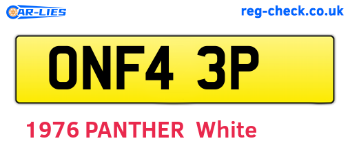 ONF43P are the vehicle registration plates.