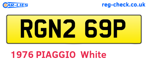 RGN269P are the vehicle registration plates.