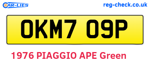 OKM709P are the vehicle registration plates.