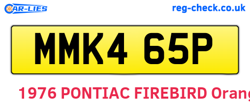 MMK465P are the vehicle registration plates.