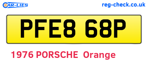 PFE868P are the vehicle registration plates.