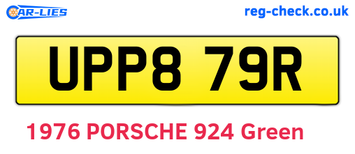 UPP879R are the vehicle registration plates.