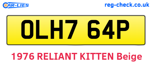 OLH764P are the vehicle registration plates.