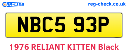 NBC593P are the vehicle registration plates.