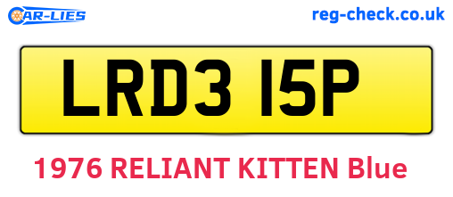 LRD315P are the vehicle registration plates.