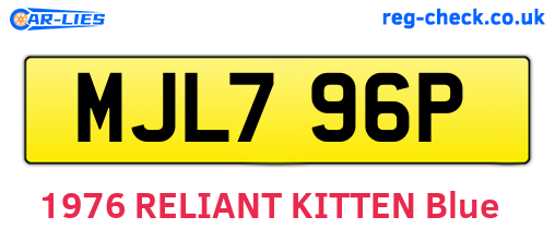 MJL796P are the vehicle registration plates.