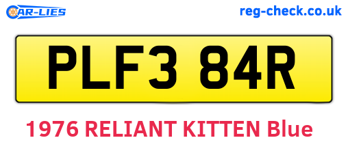 PLF384R are the vehicle registration plates.