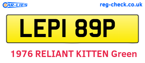 LEP189P are the vehicle registration plates.