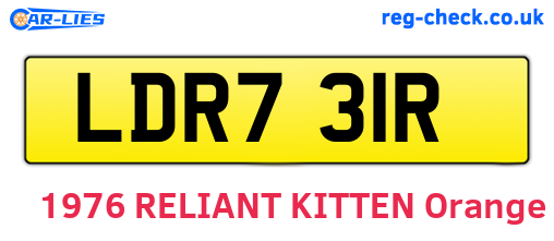 LDR731R are the vehicle registration plates.