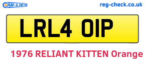 LRL401P are the vehicle registration plates.