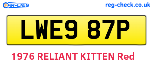 LWE987P are the vehicle registration plates.