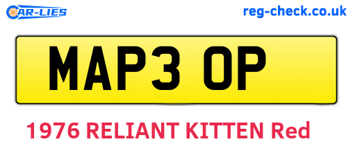 MAP30P are the vehicle registration plates.