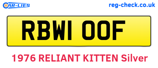 RBW100F are the vehicle registration plates.