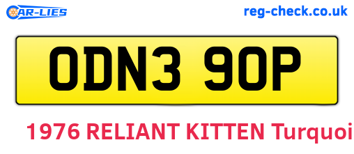 ODN390P are the vehicle registration plates.
