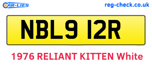 NBL912R are the vehicle registration plates.
