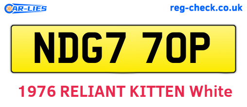 NDG770P are the vehicle registration plates.