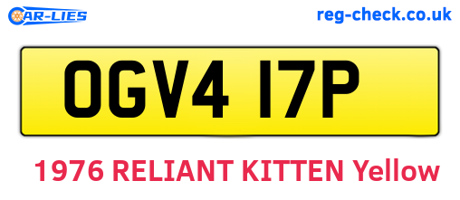 OGV417P are the vehicle registration plates.