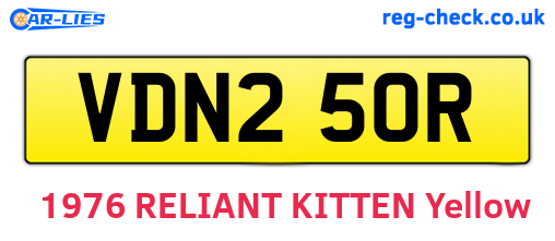 VDN250R are the vehicle registration plates.