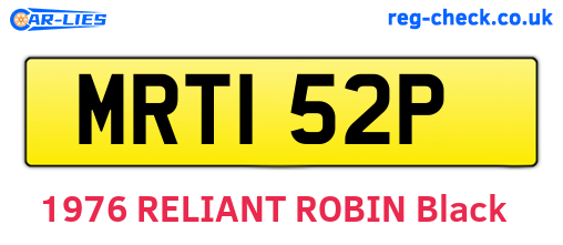 MRT152P are the vehicle registration plates.