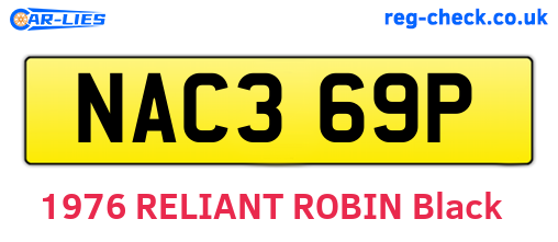 NAC369P are the vehicle registration plates.