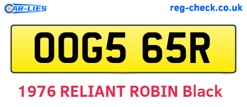 OOG565R are the vehicle registration plates.