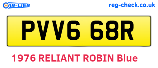 PVV668R are the vehicle registration plates.