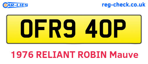 OFR940P are the vehicle registration plates.