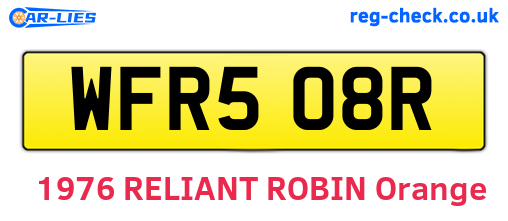 WFR508R are the vehicle registration plates.