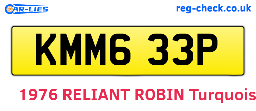 KMM633P are the vehicle registration plates.
