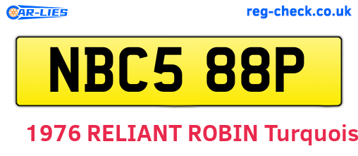 NBC588P are the vehicle registration plates.