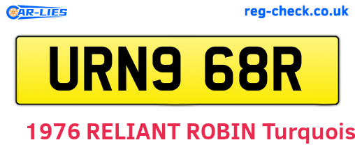 URN968R are the vehicle registration plates.