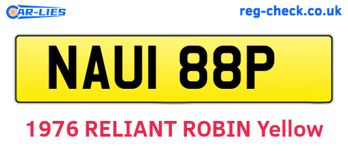 NAU188P are the vehicle registration plates.