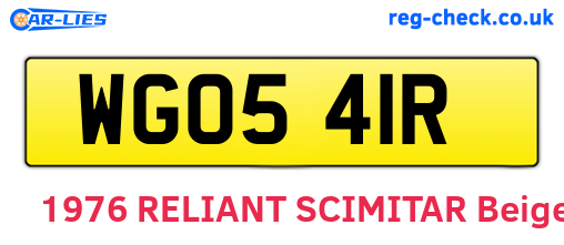 WGO541R are the vehicle registration plates.