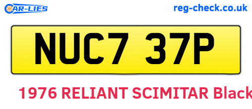 NUC737P are the vehicle registration plates.