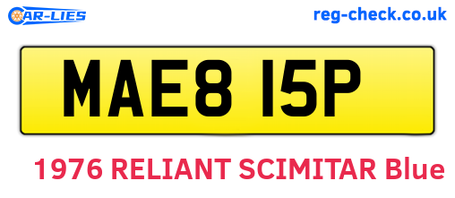 MAE815P are the vehicle registration plates.