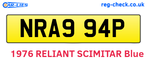 NRA994P are the vehicle registration plates.