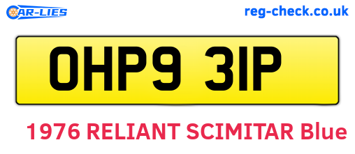 OHP931P are the vehicle registration plates.
