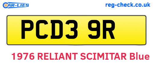PCD39R are the vehicle registration plates.