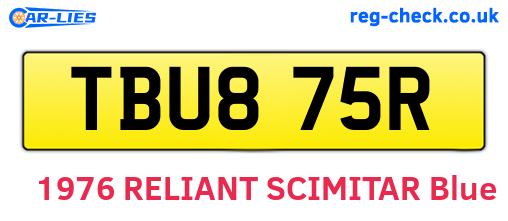 TBU875R are the vehicle registration plates.