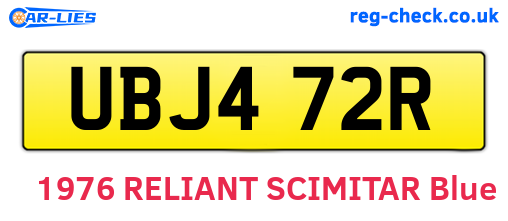 UBJ472R are the vehicle registration plates.