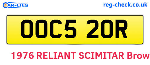 OOC520R are the vehicle registration plates.
