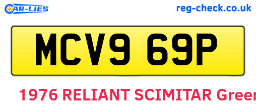 MCV969P are the vehicle registration plates.