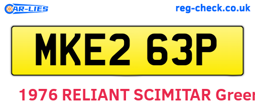 MKE263P are the vehicle registration plates.